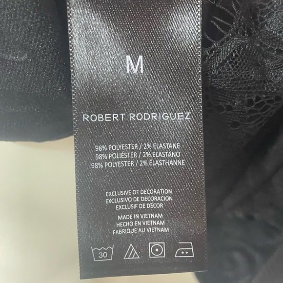 Robert Rodriguez black damask lace trim top - Picture 6 of 7